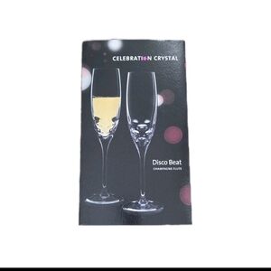 Celebration Crystal “Disco Beat” Champagne Flutes – Set of 4 – Elegant Crystal